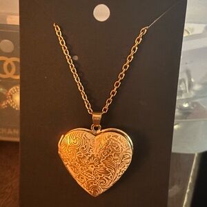 Gold Heart Locket Necklace